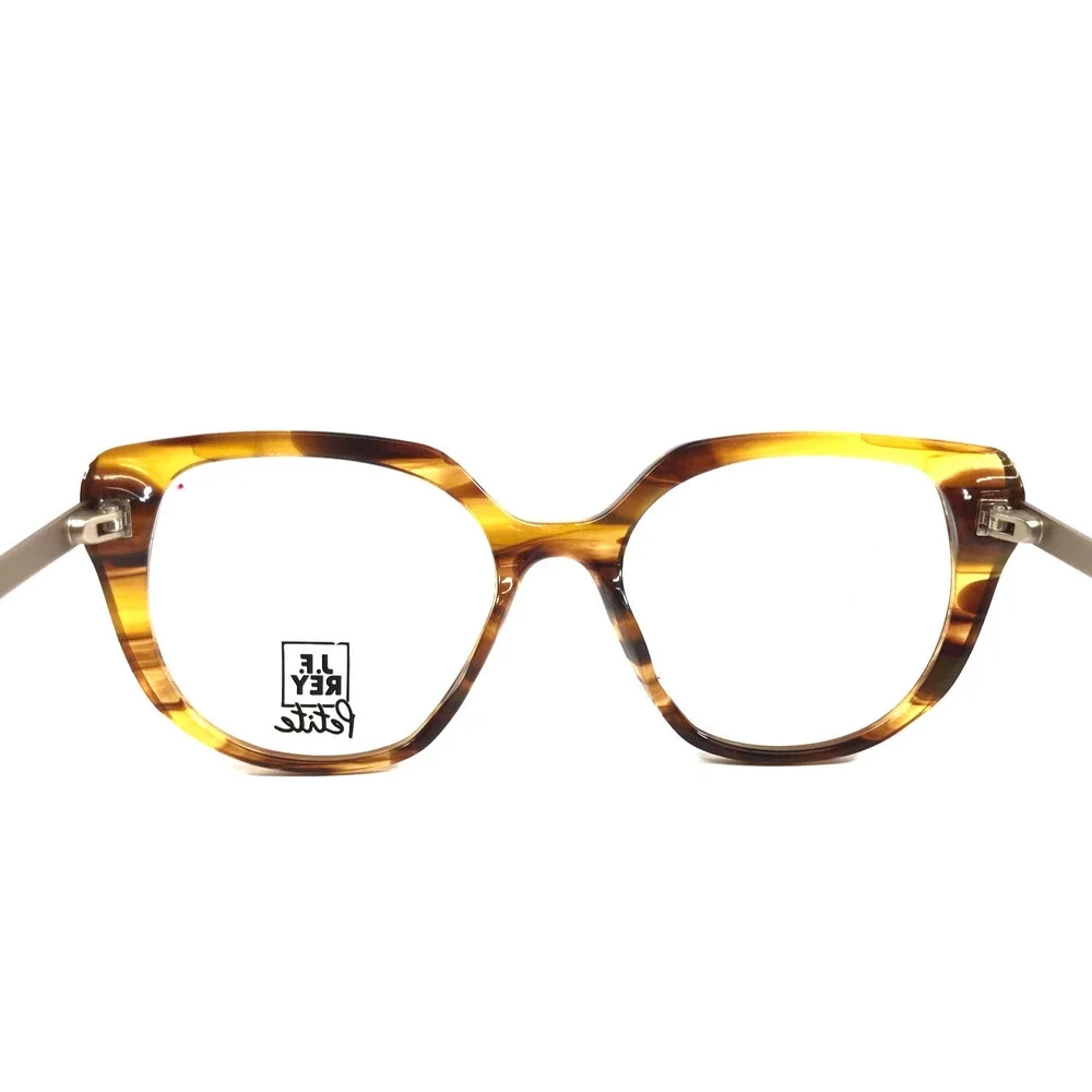 J.F. Rey Petite Eyeglasses Frames PA093 9050 Demi Horn Gold Cat Eye 48-16-140